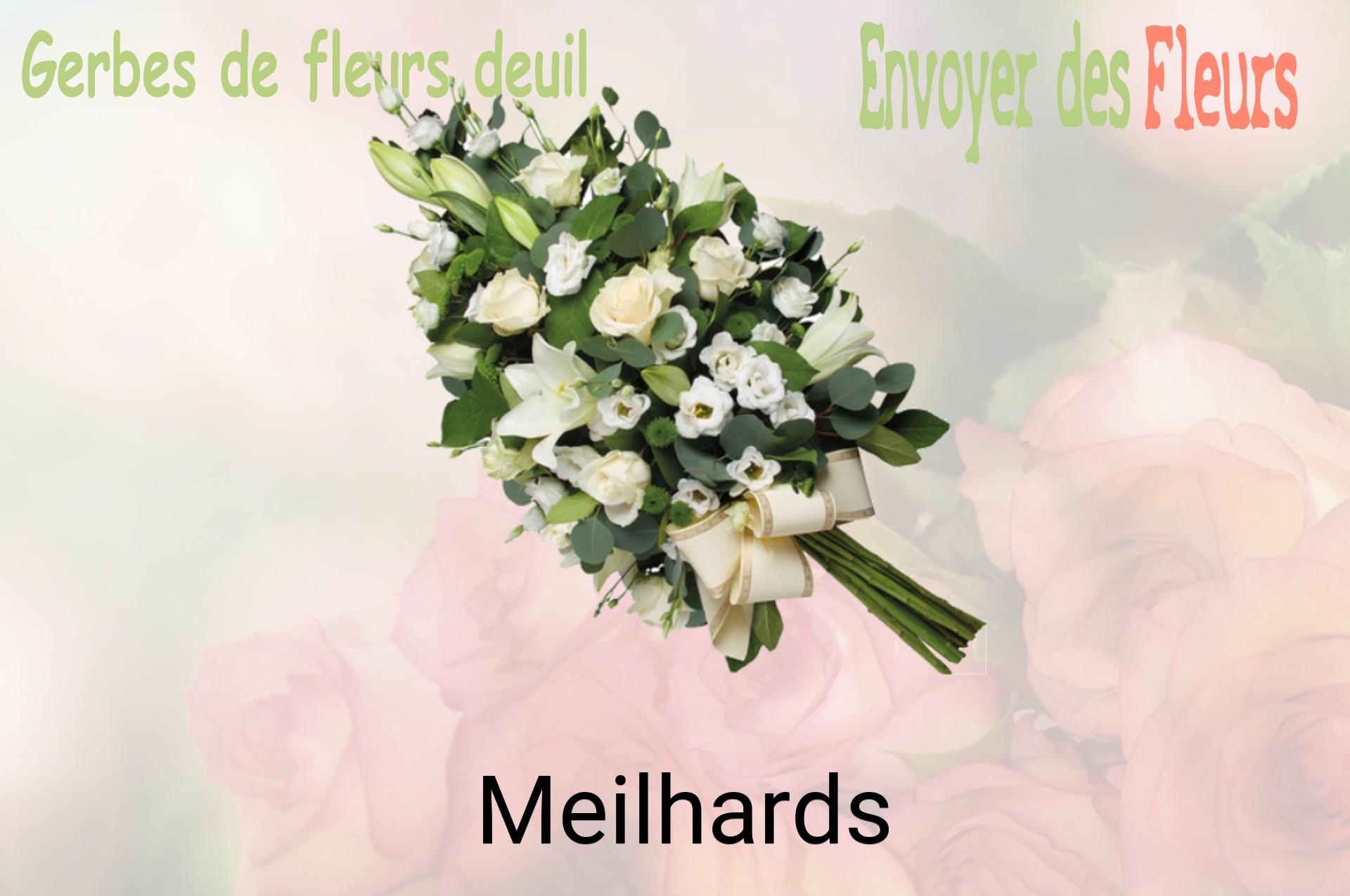 Gerbe de fleurs de deuil livrée à Meilhards